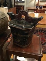 Chinese lacquer wood bucket
