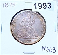 1875 Seated Half Dollar CHOICE BU