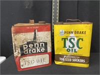 Pair of Penn Drake Two Gallon Oil Cans