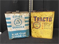 Pair of Two Gallon Motor Oil Cans