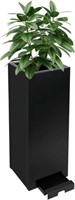 Modern Black Metal Planter 30"