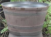 NEW Southern Patio resin Whiskey Barrel Planter