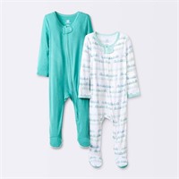 Baby Boys' 2pk Modal Blend Sleep N' Play - Cloud