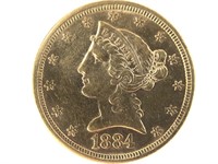 1884 $5 Gold Half Eagle