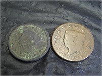 1824 & 1845 LARGE Cents