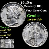 1945-s Mercury 10c Grades Choice Unc+ FSB
