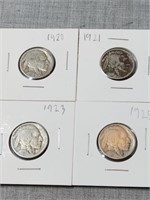 Buffalo Nickels, 1920,'21,'23 & 1925