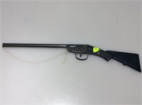 Vintage metal cork shooter rifle toy. Plastic
