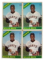 4 1966 Topps Baseball No 1 Willie Mays