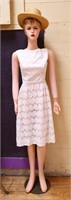 6ft lady mannequin w/ white dress & hat