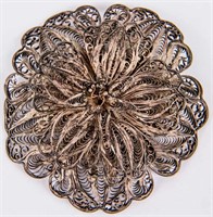Jewelry Sterling Silver Flower Filigree Brooch