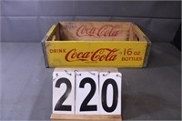 Yellow Coca Cola Wooden Box 5" T X 12.5" W X 18" L