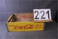Yellow Coca Cola Wooden Box 5" T X 12.5" W X 18" L