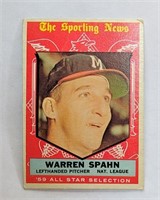 Sporting News 1959 All-Star Warren Spahn Card
