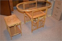 Bamboo Wicker Table & End Table