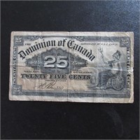 1900 DOMINION OF CANADA 25c BANKNOTE