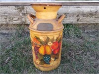 20" Painted Milk Can; Verona, IL Tag