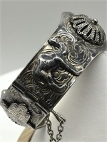 Middle Eastern Silver Hamsa Protection Bracelet