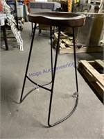 WOOD-SEAT STOOL, SEAT HEIGHT IS 28"