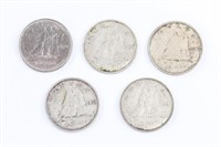 1950s - 70s Canada 10 Cents Coins 5pc