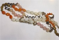 Talbot's Pink Coral & Beige Glass 48" Necklace