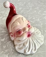 Vintage chalkware Santa candleholder