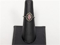 .925 Sterling Pink Marquise Shape Ring Sz 6
