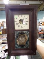 PAINTED DOOR HANGING CLOCK 16x26