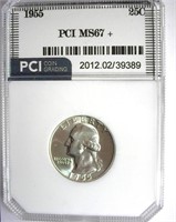 1955 Quarter PCI MS-67+ LISTS FOR $9000