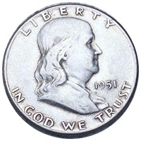 1951 Franklin Half Dollar ABOUT UNCIRCULATED