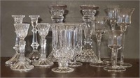 Collection of Crystal and Glass Candle Holders