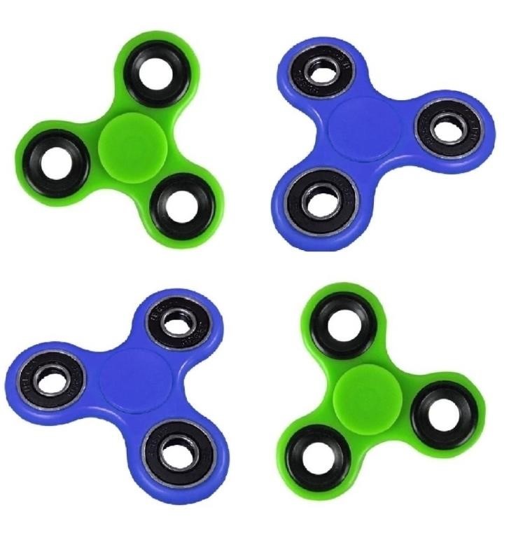 New- 4 High Performance Fidget Spinners Green+Blue