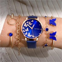 Womens butterfly watch and jewelry set