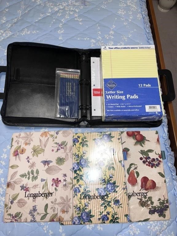 Longaberger Lap Boards & 3 Ring Binder Portfolio