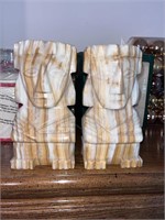 Hand Carved Onxy Mayan Bookends