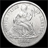1864-S Seated Liberty Dime NEARLY UNCIRCULATED
