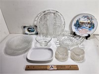 Decorative Plates, Glass Bowls, Tray, Candy