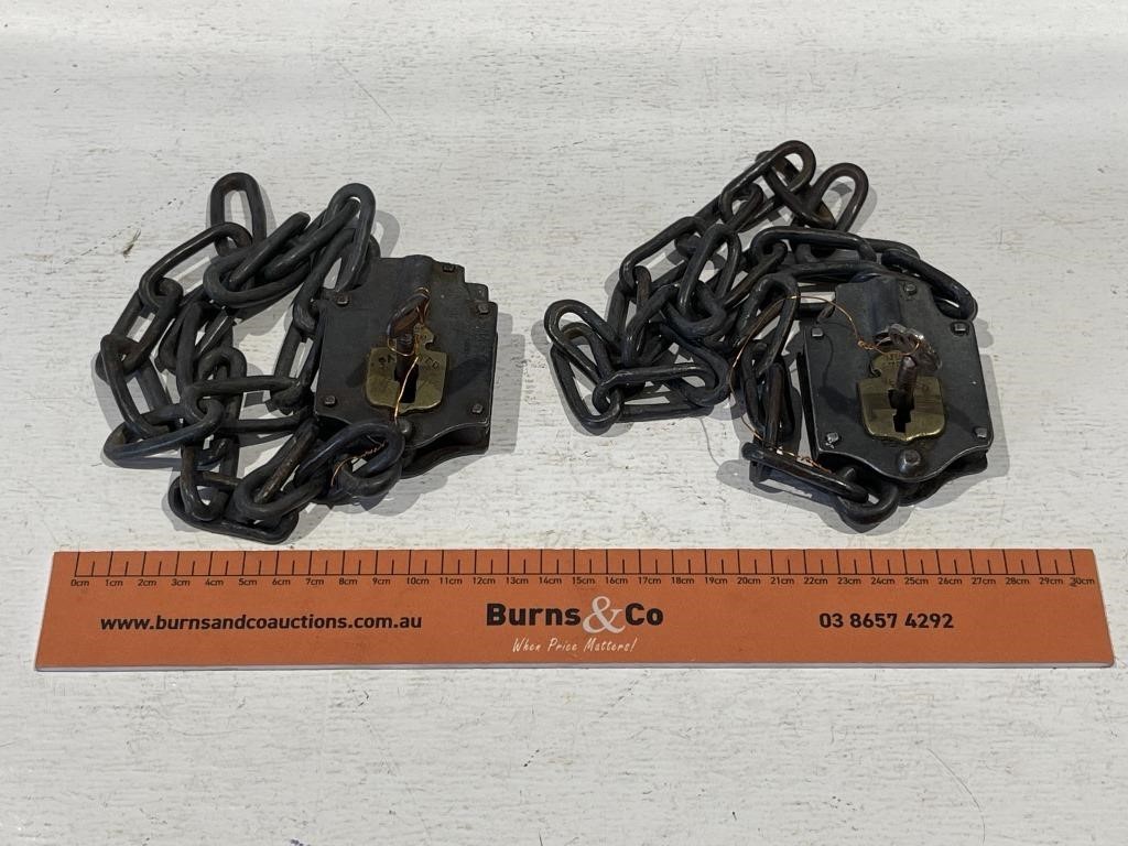 2 x Padlocks & Chain With Keys