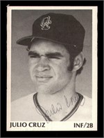 Julio Cruz Autographed 1975 Rookie Quad City Angel