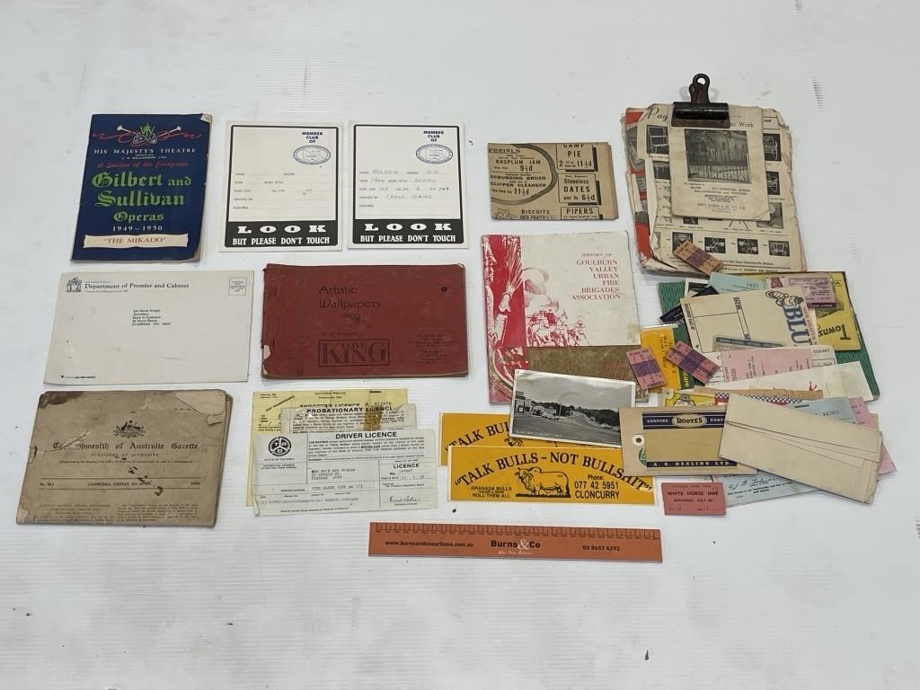 Box Lot Assorted Ephemera