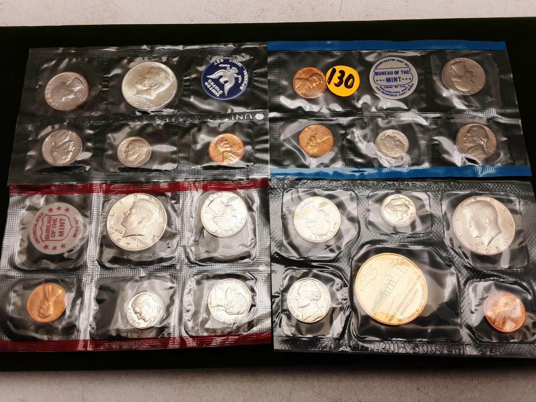 1965-1968-1971-1980 UNCIRCULATED COIN SETS