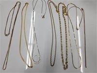 7 Gold Tone Necklaces