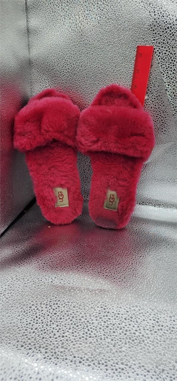 Ugg red fuzzy slippers