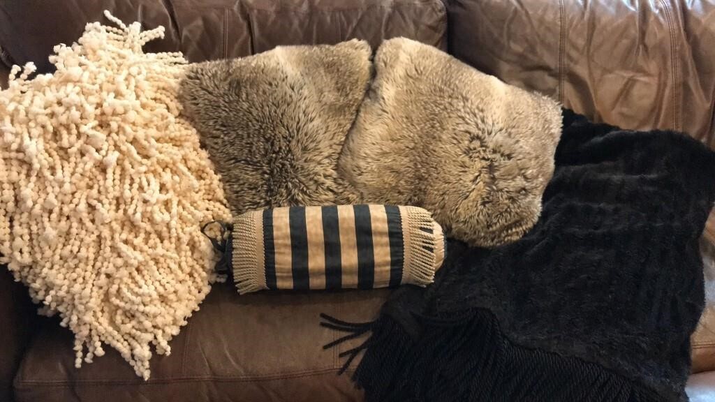 Decorator Pillows & Faux Fur Throw