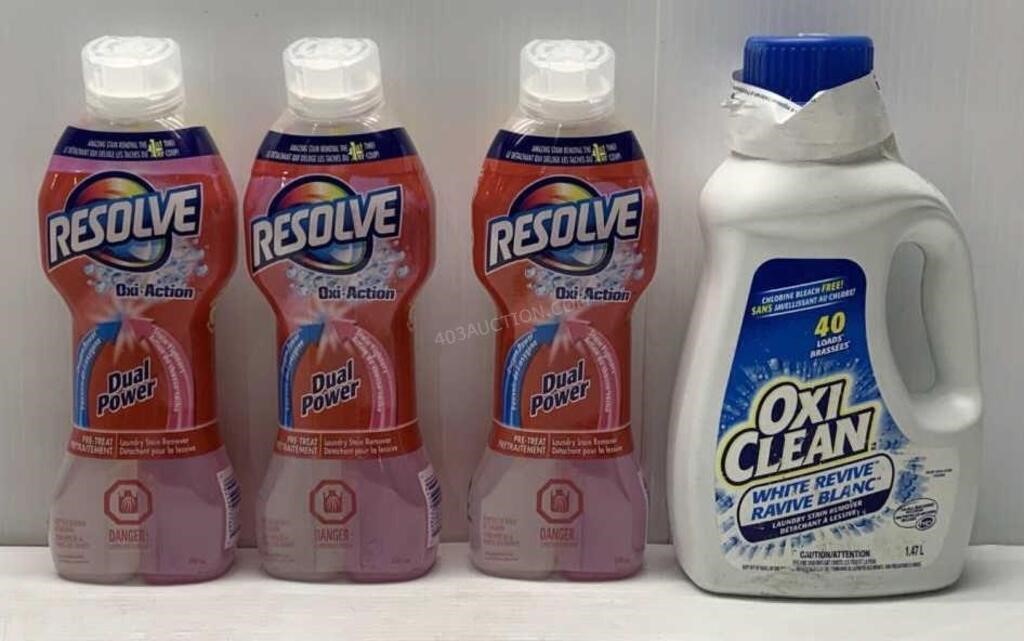4 Bottles of Resolve/Oxi Clean Stain Remover - NEW
