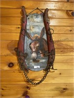Horse harness with metal picture