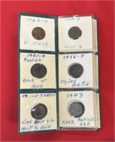 LINCOLN CENT STOCK BOOK ERROR COINS LOT OF 15