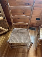 Southern ladder back chair with woven seat