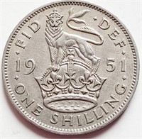 UK 1951 George VI ONE SHILLONG coin