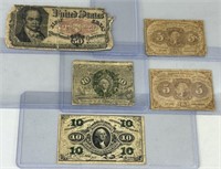 1800’s Fractional & Postage Stamp Currency.